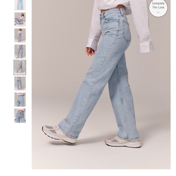 Abercrombie High Rise 90s Relaxed Jean Light - 34W Short - Picture 4 of 14